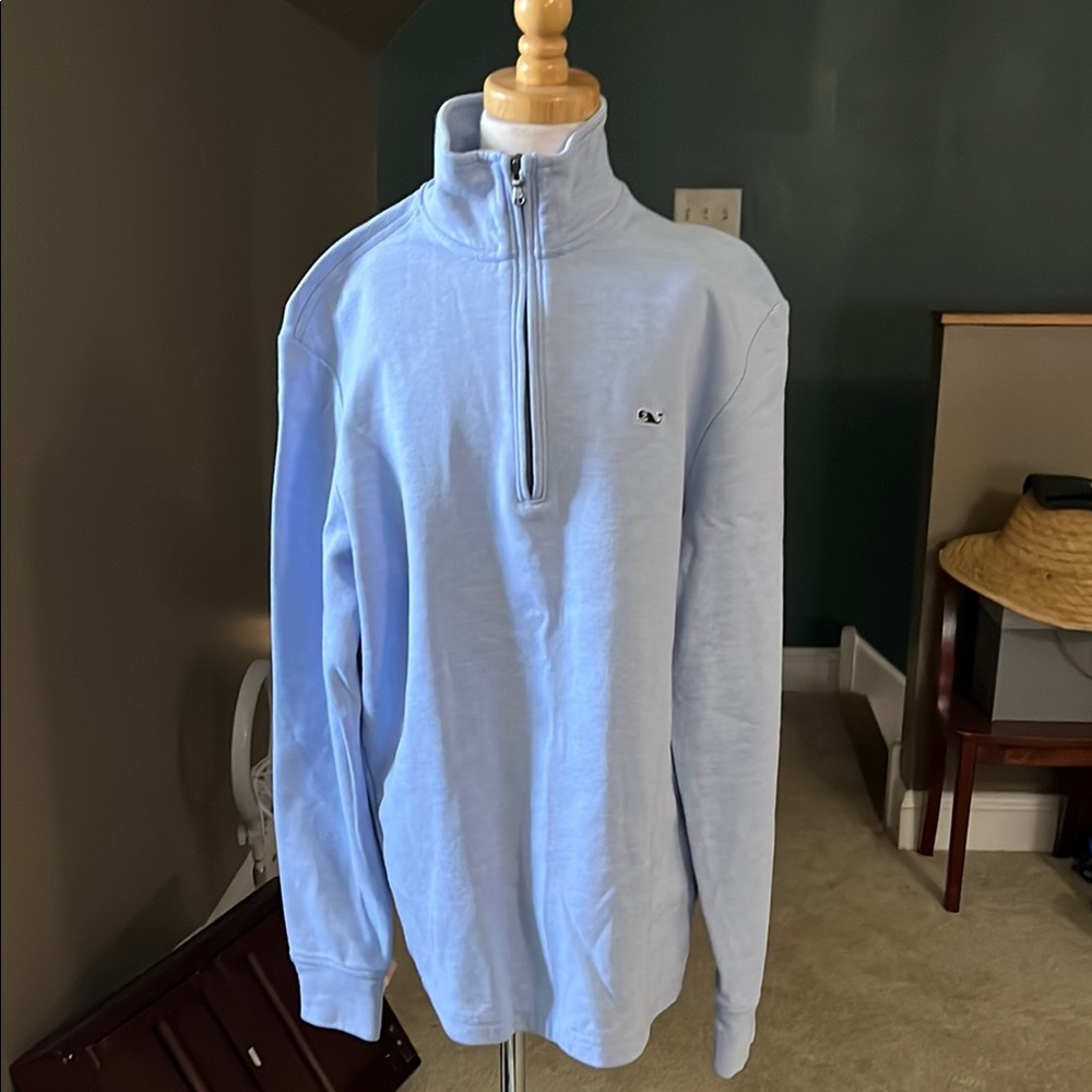 Light Blue Half-Zip Sweater